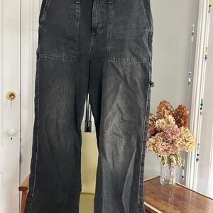 Black Denim Overalls